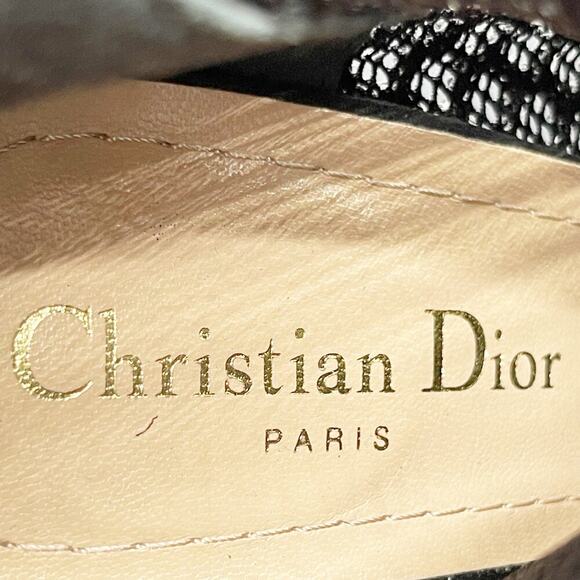 Dior Black Suede Crochet Mesh Naughtily-D Lace Up Heeled Ankle Boot size EU 38 - Picture 11 of 11